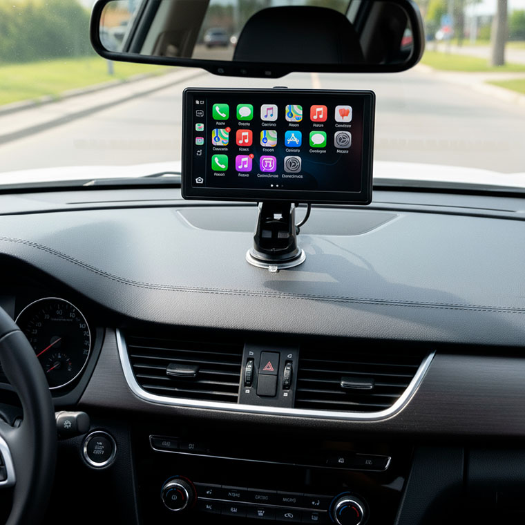 PANTALLA GOODYEAR 7" ANDROID AUTO - CARPLAY GPS PORTATIL, 12/24V - 2