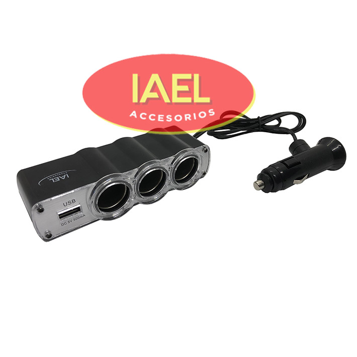 ADAPTADOR TRIPLE ENTRADA ENCENDEDOR Y USB