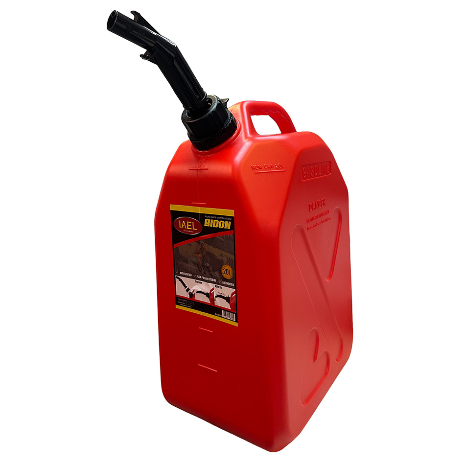 BIDON PLASTICO CON PICO VERTEDOR, PARA COMBUSTIBLE, 20 LITROS