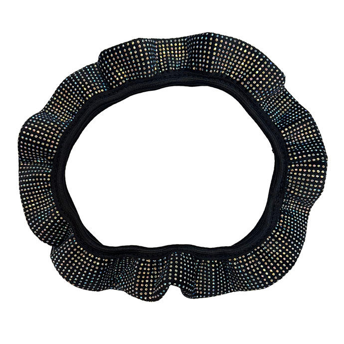 CUBRE VOLANTE ELASTIZADO, NEGRO CON BRILLOS STRASS TORNASOLADO - 2