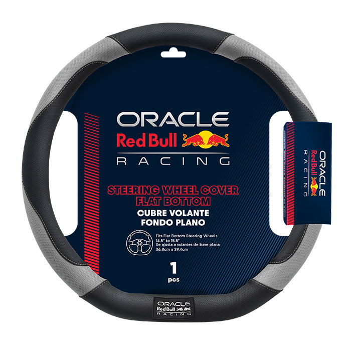 CUBRE VOLANTE 38CM BASE PLANA, NEGRO CON GRIS LATERAL - ORACLE RED BULL RACING