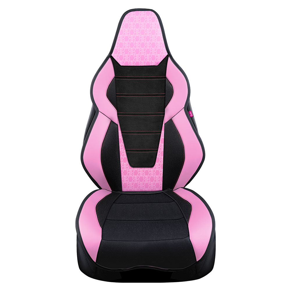 SOBRE ASIENTO BARBIE, 1PC NEGRO CON ROSA