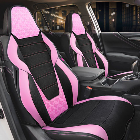 SOBRE ASIENTO BARBIE, 1PC NEGRO CON ROSA - 2