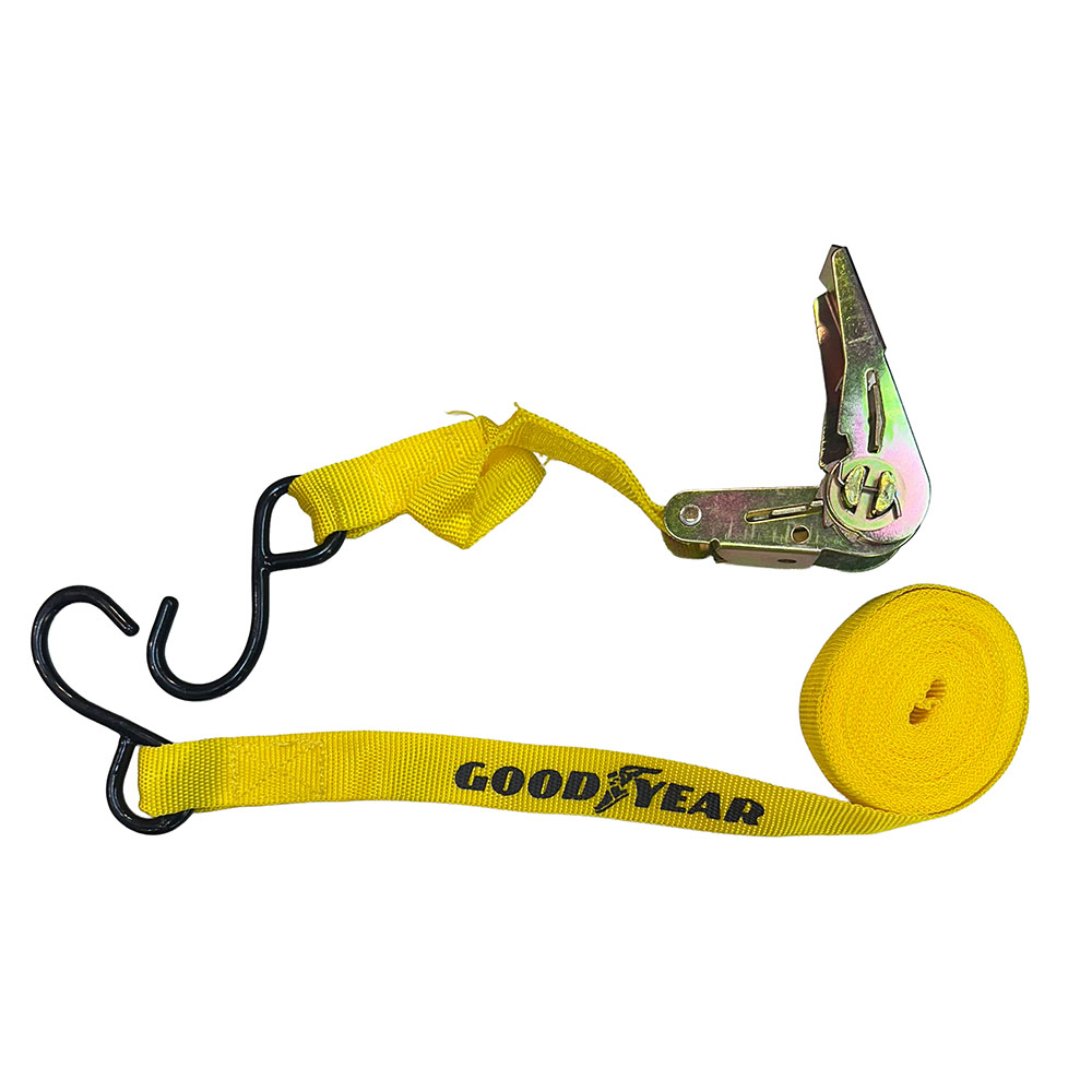 CINTA DE AMARRAR AJUSTABLE GOODYEAR, TIPO CRIQUE 1" X 5MTS 250KG