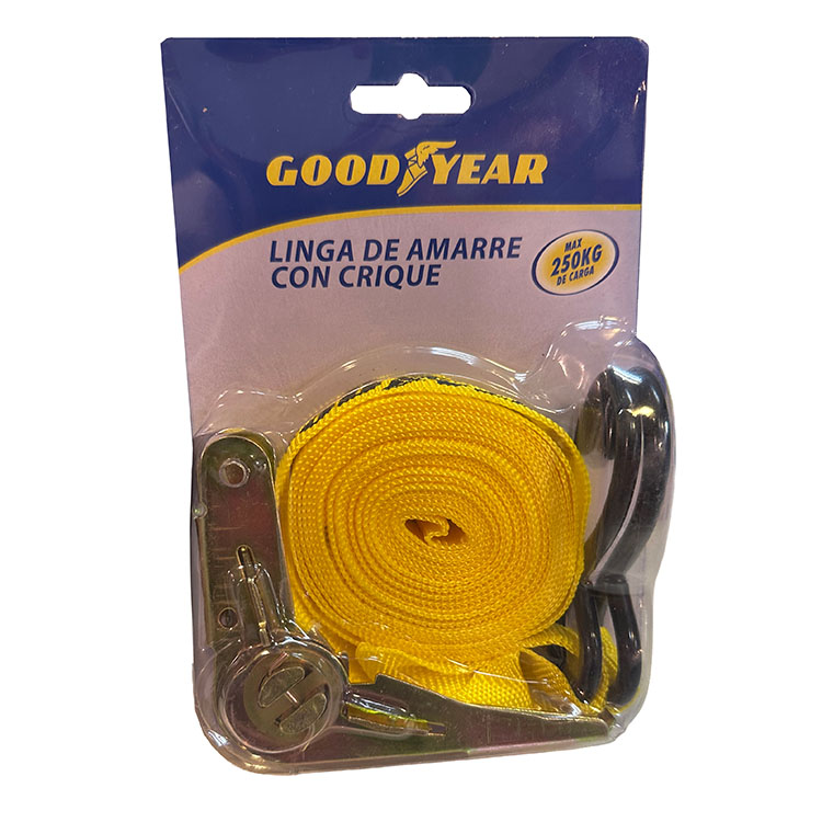 CINTA DE AMARRAR AJUSTABLE GOODYEAR, TIPO CRIQUE 1" X 5MTS 250KG - 2
