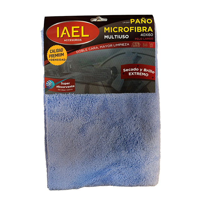 PAÑO DE LIMPIEZA MICROFIBRA PREMIUM, CORTE LASER, 60X40CM, EXTRA SOFT, CELESTE