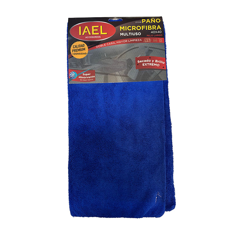 PAÑO DE LIMPIEZA MICROFIBRA PREMIUM, CORTE LASER, 40X40CM, EXTRA SOFT, AZUL