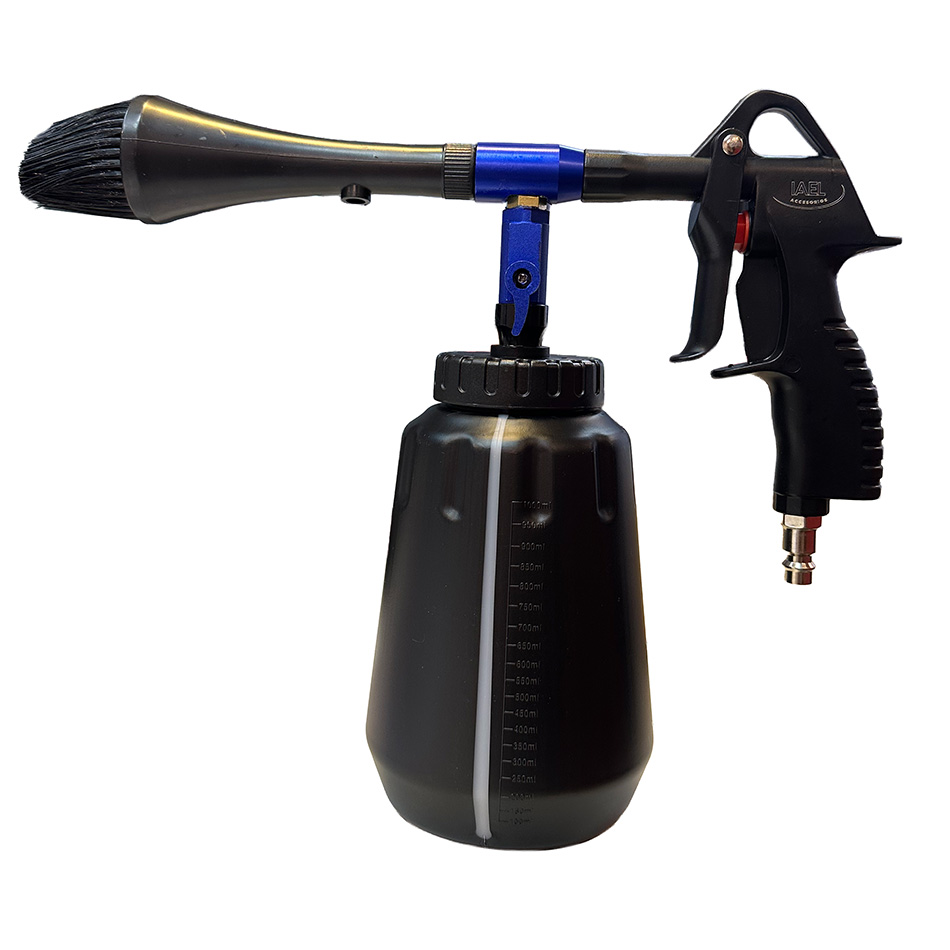 PISTOLA TORNADOR PAR AIRE COMPRIMIDO, BOQUILLA EN FORMA DE CONO CON CEPILLO, 1 LITRO