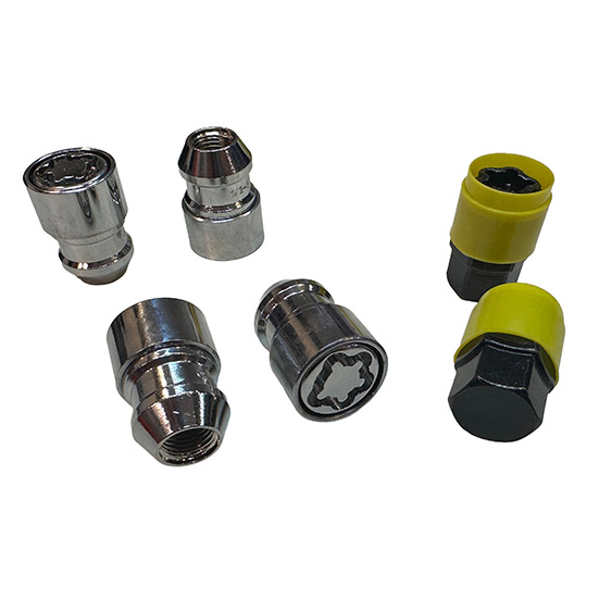 JGO. SEGURO DE RUEDA GOODYEAR, CROMADO CABEZA GIRATORIA, 4 TUERCAS C/ 2 ADAPTADORES, MAXIMA SEGURIDAD, PREMIUM - 2