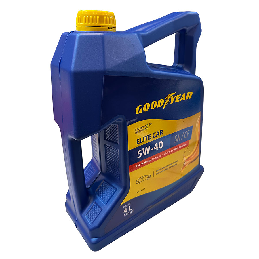 ACEITE MULTIGRADO GOODYEAR ELITE CAR 5W40 FULL SINTETICO 4 LITROS, SN/CF AMBAR