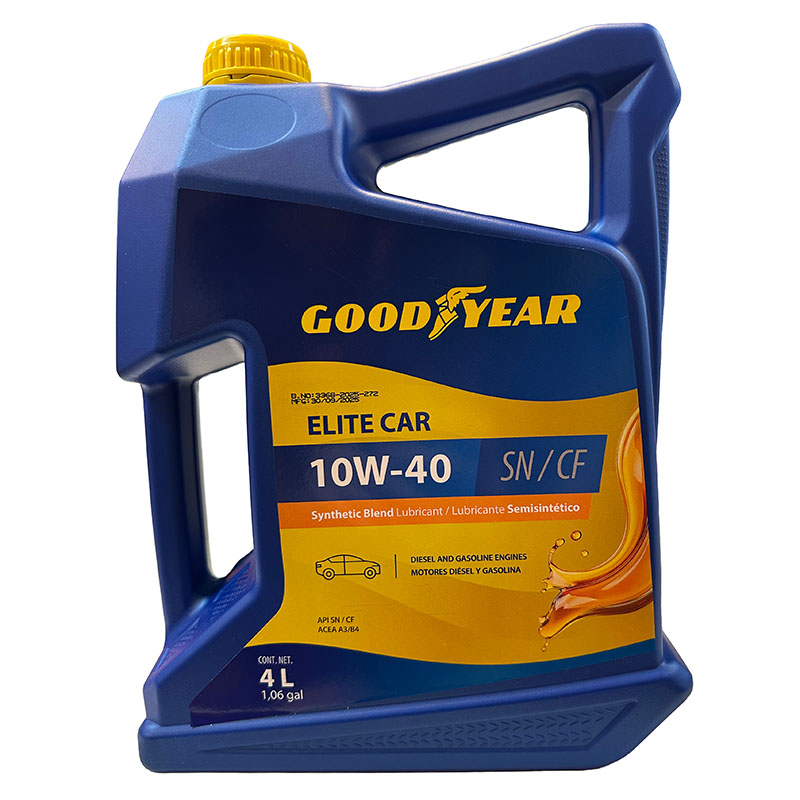 ACEITE MULTIGRADO GOODYEAR ELITE CAR SEMI SINTETICO 10W40 4 LITROS, SN/CF - 2