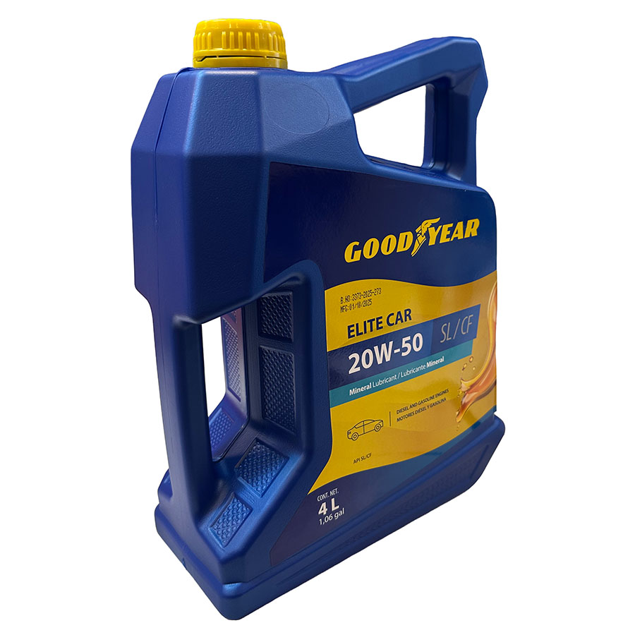 ACEITE MULTIGRADO GOODYEAR ELITE CAR MINERAL 20W50 4 LITROS, SL/CF