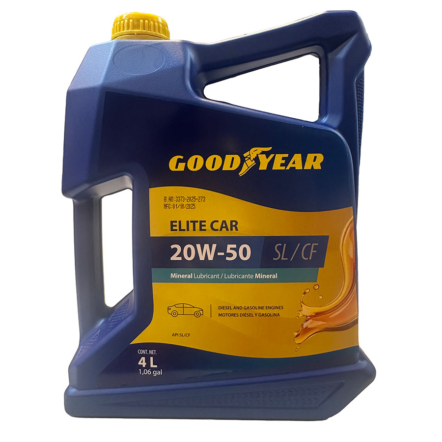 ACEITE MULTIGRADO GOODYEAR ELITE CAR MINERAL 20W50 4 LITROS, SL/CF - 2