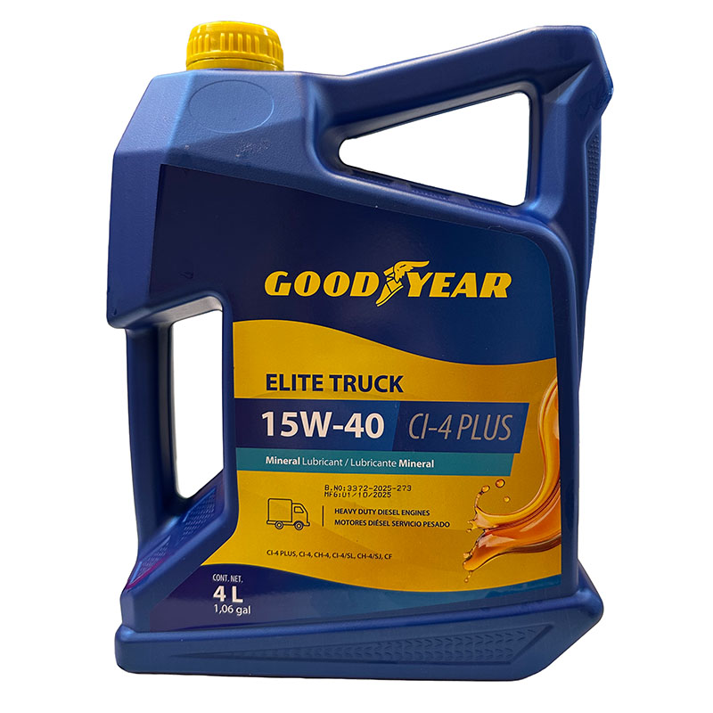 ACEITE MULTIGRADO GOODYEAR ELITE TRUCK MINERAL 15W40 4 LITROS, CI-4PLUS A3/B4 E7 AMBAR - 2