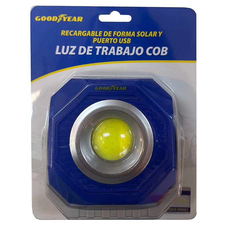 PORTATIL LUZ LED RECTANGULAR, PANEL SOLAR GOODYEAR, CON TECLA, RECARGABLE, PARA COLGAR E IMAN, BATERIA LITHIO, USB - 3