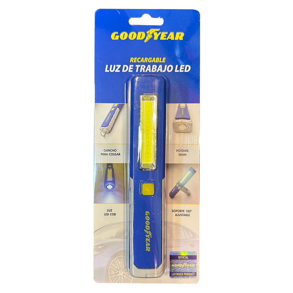 PORTATIL LUZ LED, LINTERNA GOODYEAR, CON TECLA, RECARGABLE, PARA COLGAR E IMAN, BATERIA LITHIO, USB - 3