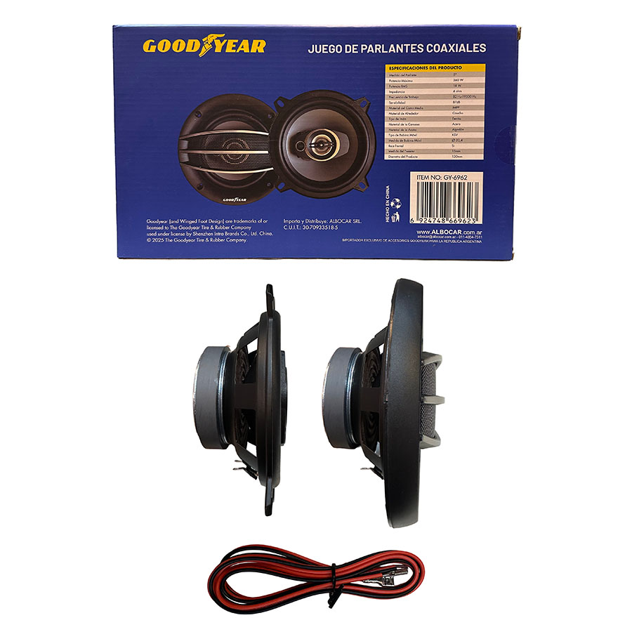 JGO. PARLANTES GOODYEAR 5" 3 VIAS,360W - 2