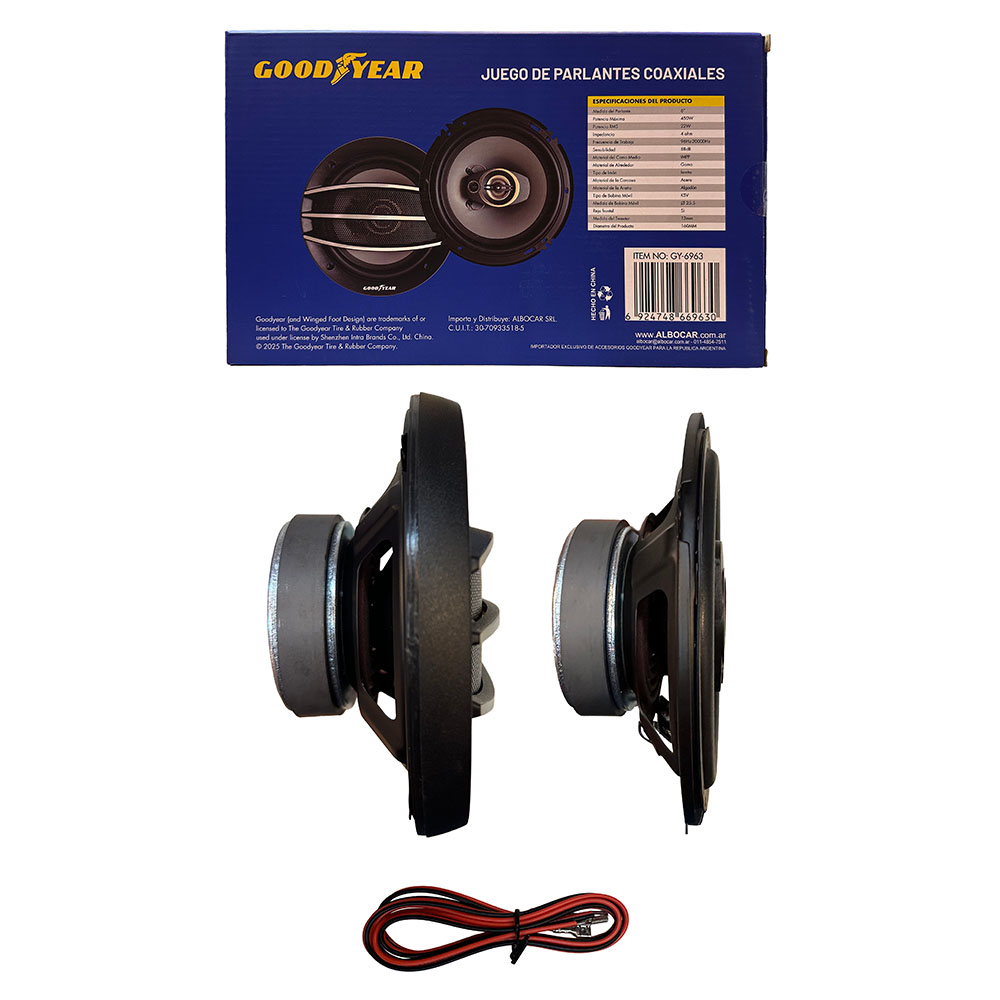JGO. PARLANTES GOODYEAR 6" 3 VIAS,450W - 2