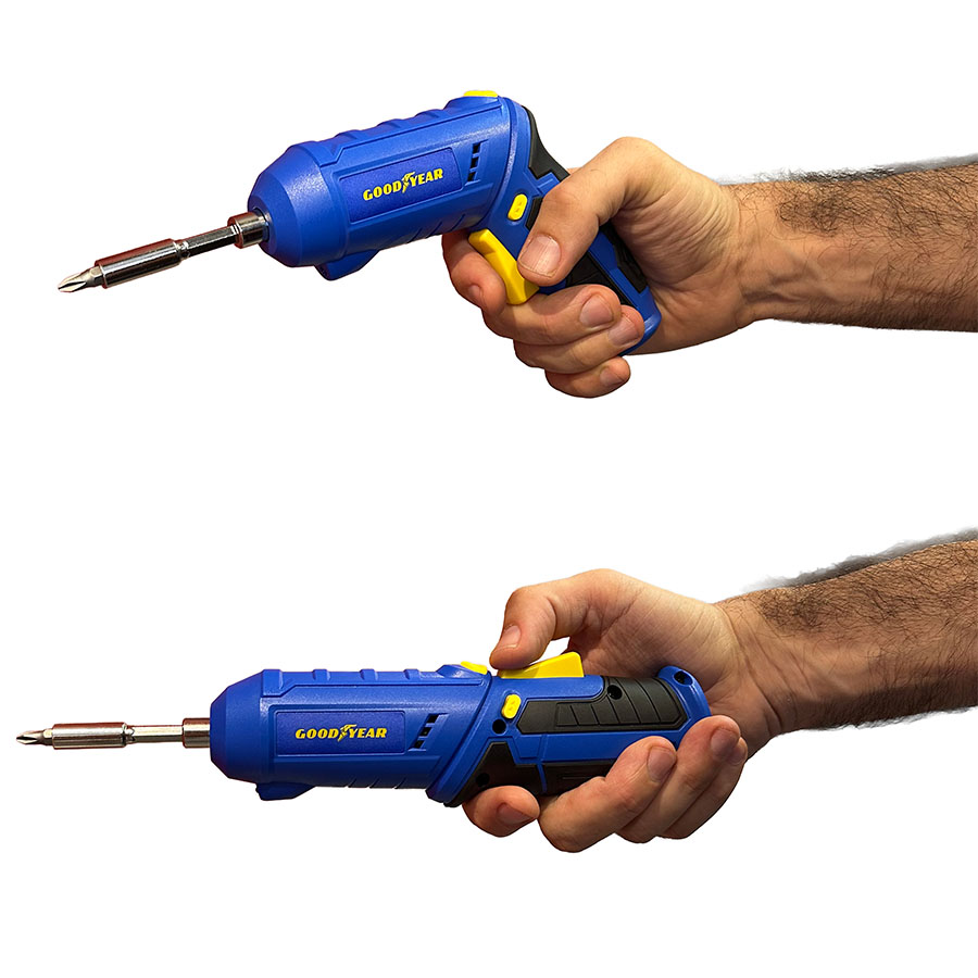 ATORNILLADOR DESTORNILLADOR INALAMBRICO GOODYEAR, RECARGABLE USB, CON PUNTAS. 2 POSICIONES - 2