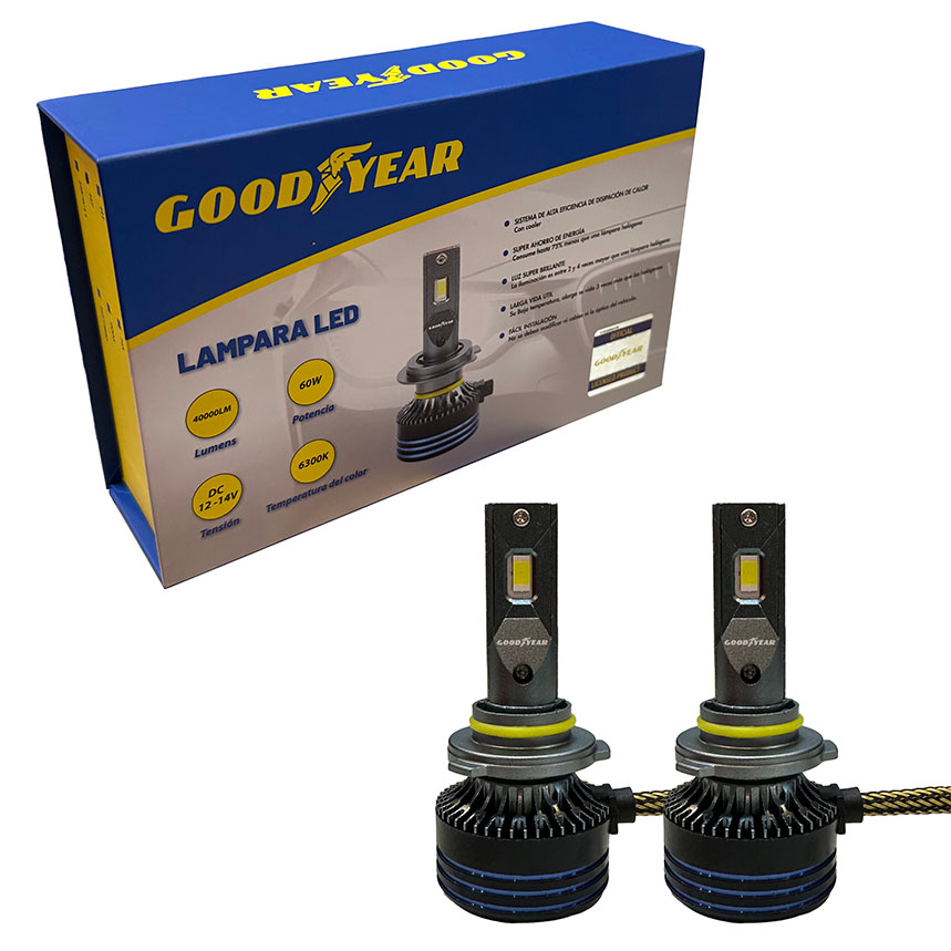 JGO. LAMPARA CREE LED GOODYEAR HLK, 9006 CON COOLER 60W