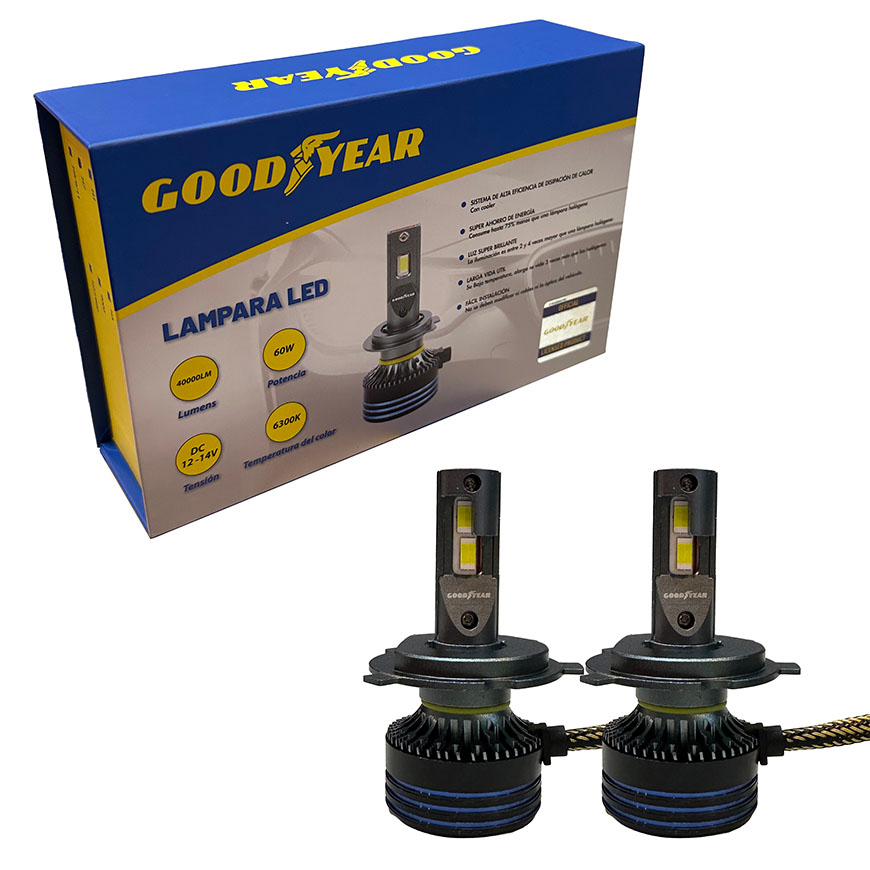 JGO. LAMPARA CREE LED GOODYEAR HLK, H4 CON COOLER 60W