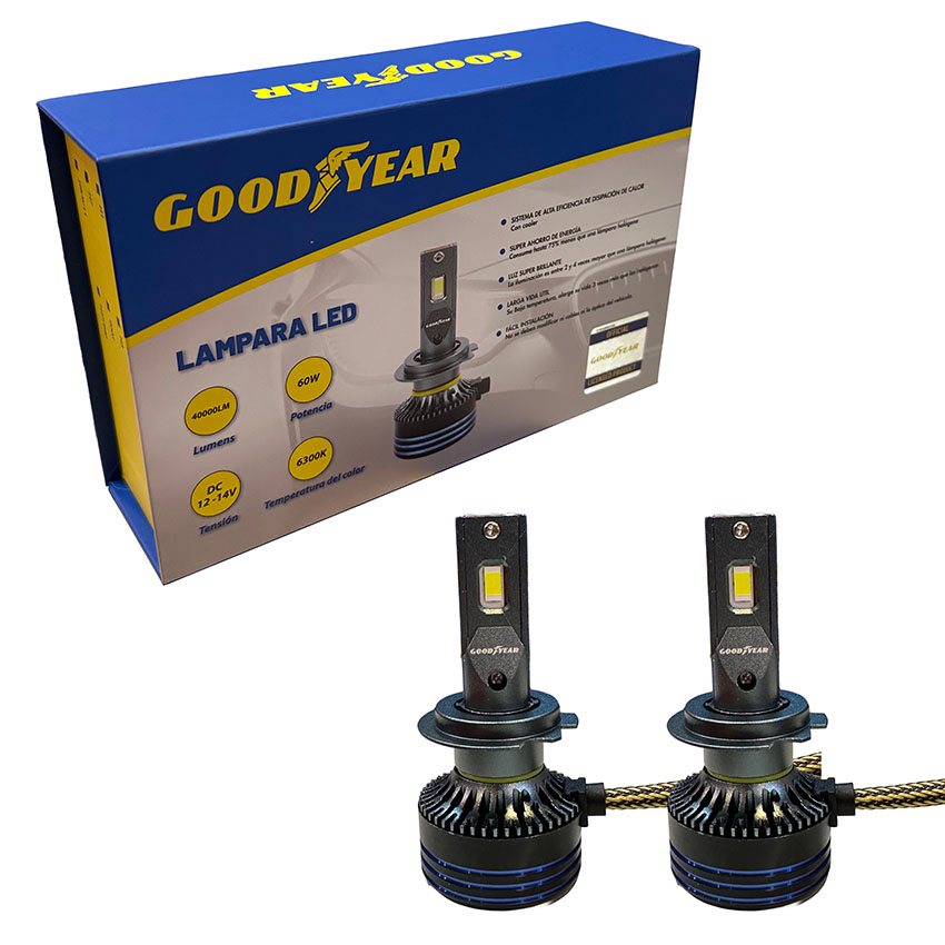 JGO. LAMPARA CREE LED GOODYEAR HLK, H7 CON COOLER 60W
