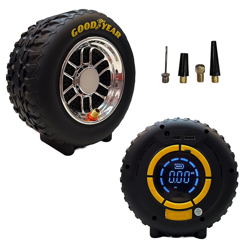 COMPRESOR INALAMBRICO + ARRANCADOR + LINTERNA EMERGENCIA, GOODYEAR, 3 EN 1 - 3