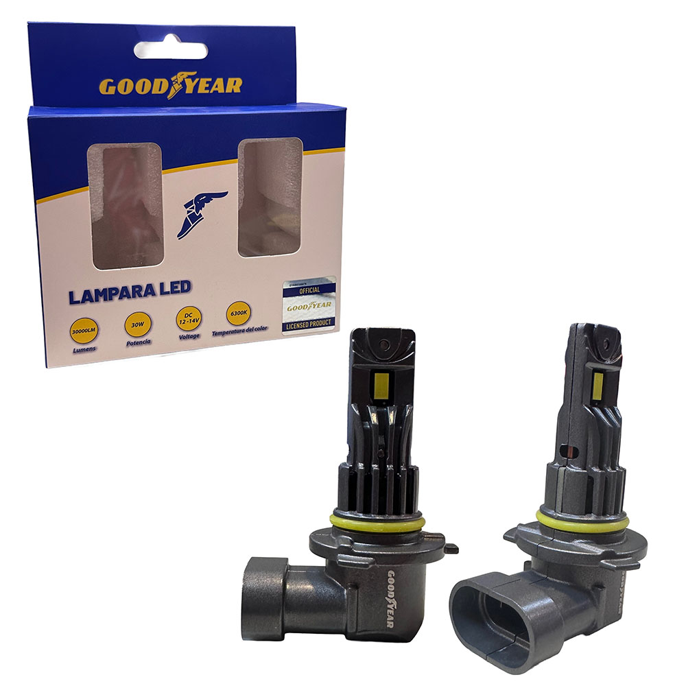 JGO. LAMPARA CREE LED GOODYEAR PLUG AND PLAY, SIN CABLE, 9005 CON COOLER 28W - 3