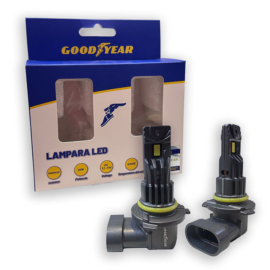 JGO. LAMPARA CREE LED GOODYEAR PLUG AND PLAY, SIN CABLE, 9006 CON COOLER 28W