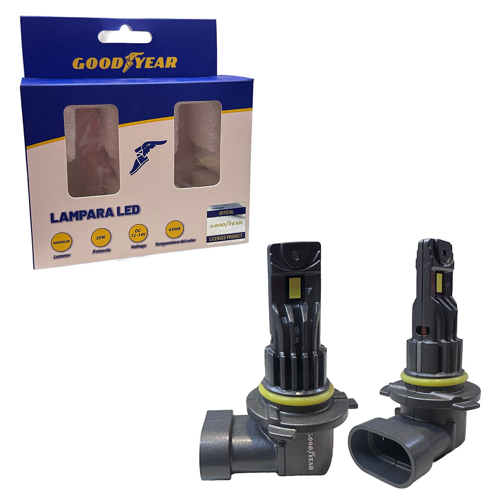 JGO. LAMPARA CREE LED GOODYEAR PLUG AND PLAY, SIN CABLE, 9006 CON COOLER 28W - 3