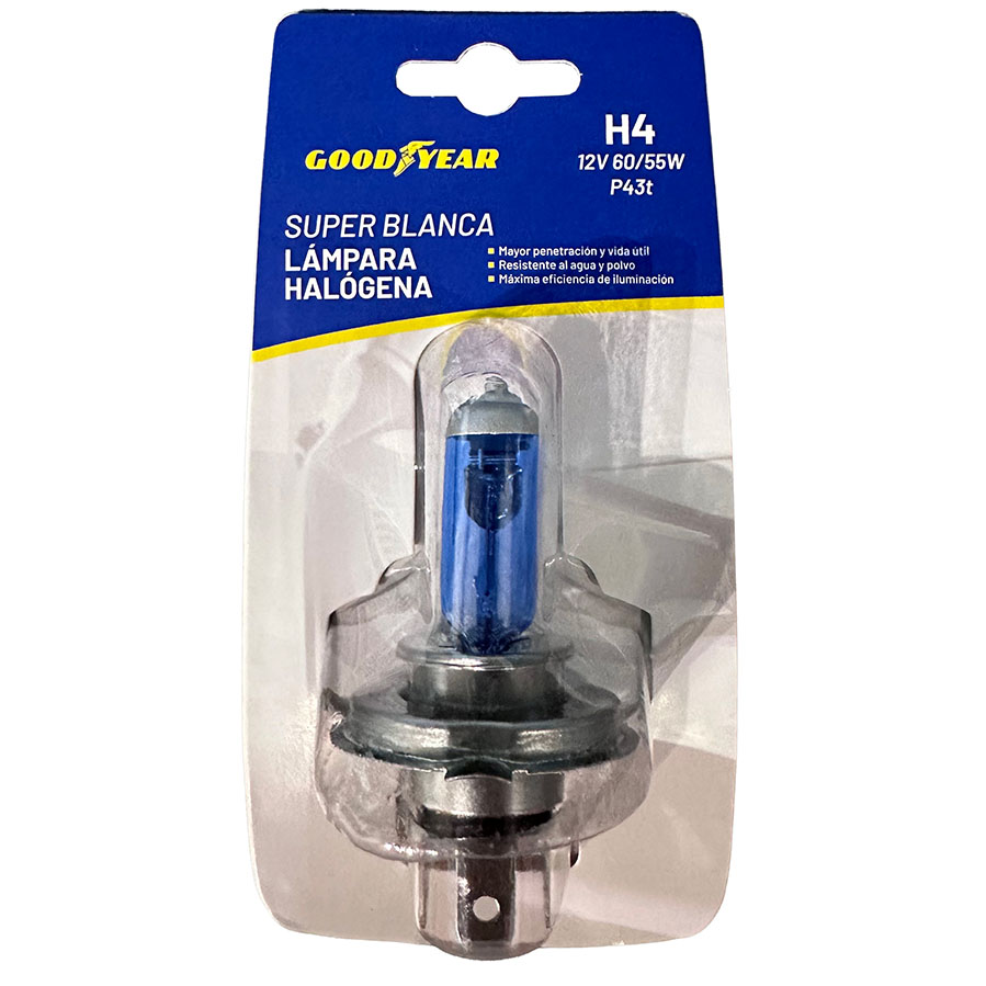 LAMPARA GOODYEAR H4 12V 60/55W, SUPER BLANCA, EN BLISTER - 3