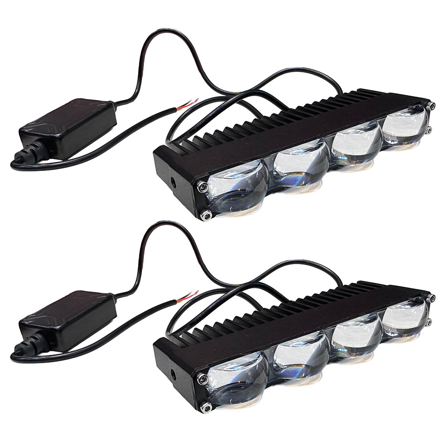 JGO FARO RECTANGULAR 15W, LUPA SUPER POTENTE, BLANCO Y AMBAR, 13 X 2 X 5CM