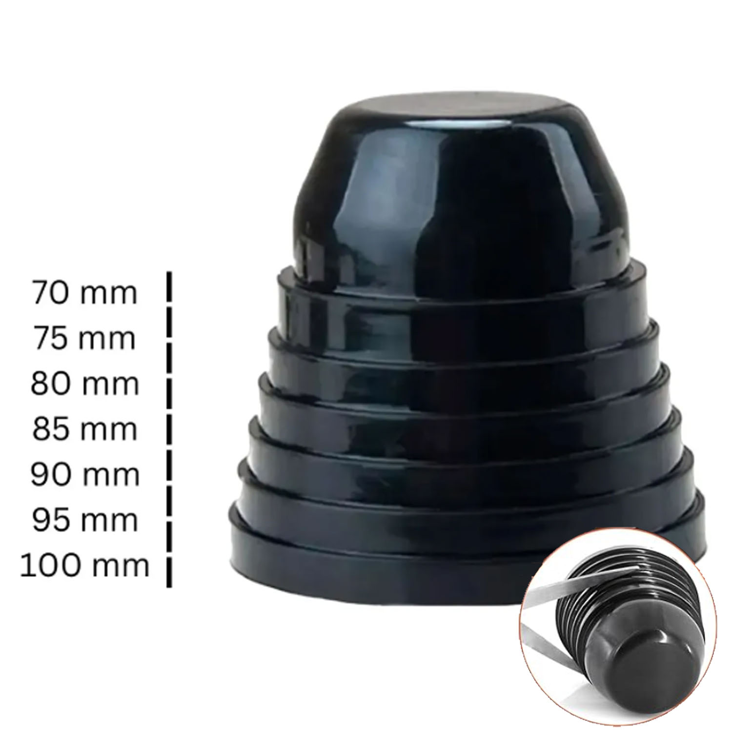 CAPUCHON CUBRE OPTICA UNIVERSAL, GOMA, MEDIDA ADAPABLE