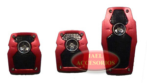 JGO. PEDALERA ALUM ZEN, ROJO, CON APLIQUE DE GOMA