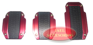 JGO. PEDALERA ALUM TYRE, ROJO, CON APLIQUE DE GOMA