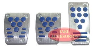 JGO. PEDALERA T-FORM, ALUM PULIDO, C/GOMA AZUL