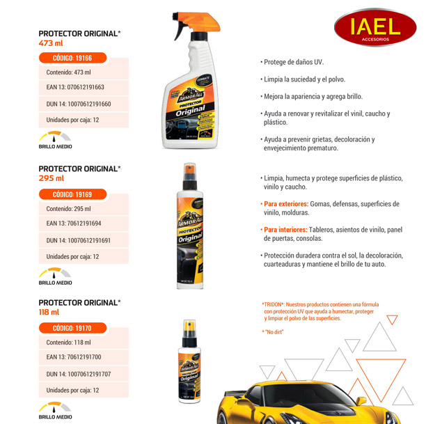 LIMPIADOR PROTECTOR SPRAY ARMORALL PARA INTERIOR 118ML ORIGINAL - 2