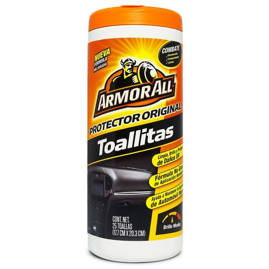 TOALLITAS ARMORALL PROTECTOR ORIGINAL 25PCS LIMPIA, PROTEJE, DA BRILLO