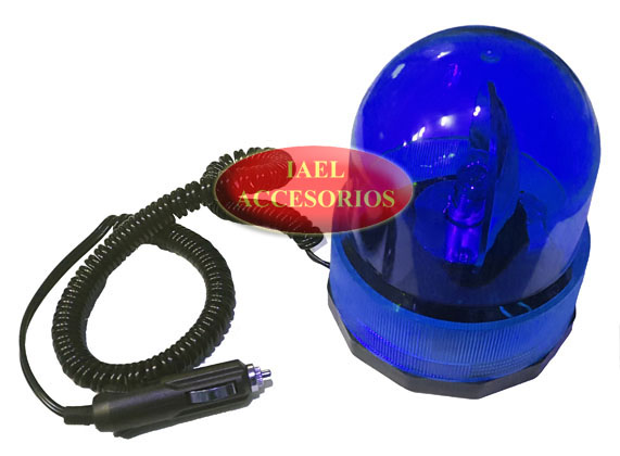 BALIZA GIRAT REDONDA B/IMANTADA 12V. AZUL