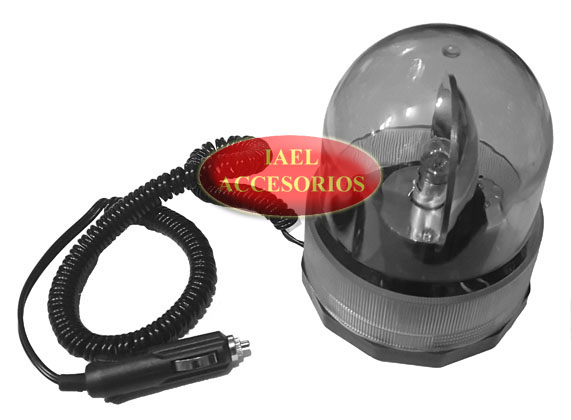 BALIZA GIRAT REDONDA B/IMANTADA 12V. TRANSPARENTE