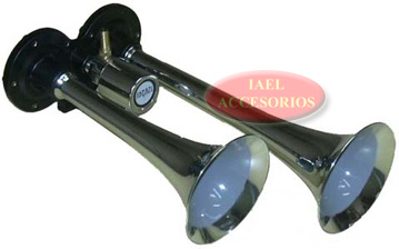 BOCINA AEROELECTRICA, 2TONOS C/ ELECTROV. 12-24V.