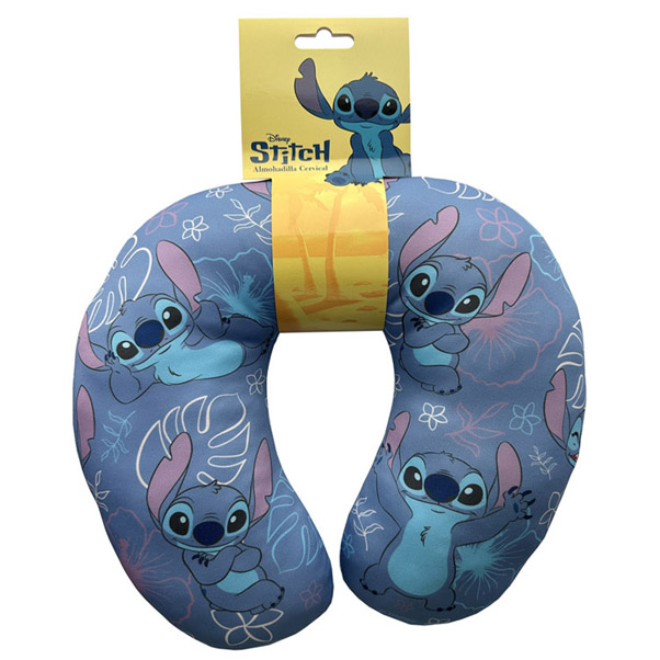 ALMOHADON PARA VIAJE CUELLO, ADULTO, 30*30CM, MOTIVO DISNEY STITCH