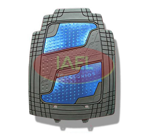 JGO.C/ALFOMBRA PVC CON APLIQUE AZUL PLATA, 4PZAS, ALTA CALIDAD - 2