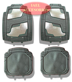 JGO.C/ALFOMBRA PVC CON APLIQUE GRIS PLATA, 4PZAS, ALTA CALIDAD