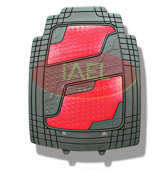 JGO.C/ALFOMBRA PVC CON APLIQUE ROJO PLATA, 4PZAS, ALTA CALIDAD - 2