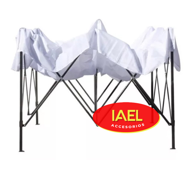 GAZEBO PLEGABLE 3X3MTS, CON BOLSO, BLANCO, 4 PAREDES - 2