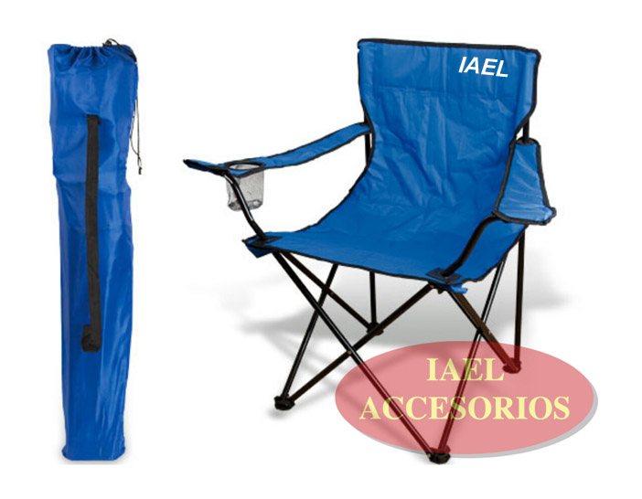 SILLA PLAYERA PLEGABLE CON BOLSO, TIPO DIRECTOR, AZUL