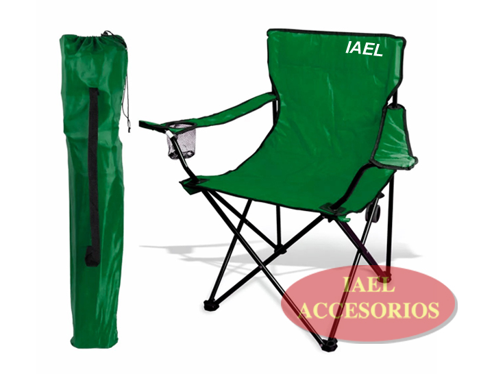SILLA PLAYERA PLEGABLE CON BOLSO, TIPO DIRECTOR, VERDE