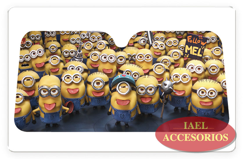 CORTINA MINIONS PARABRISA METALIZADA MULTITUD 150*70CM