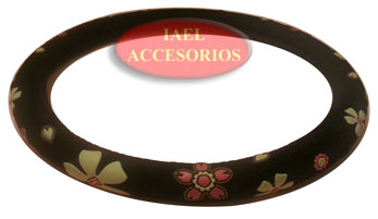 CUBRE VOLANTE C/FLORES SIMIL CUERO C/GOMA 38CM, LADY COVER